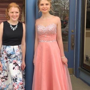 Pink Prom Dress with Sleeves